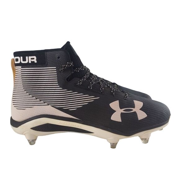 Under Armour Hammer D Mens 11.5 Black‎ & White Football Cleats 1289773-011 - Picture 1 of 8